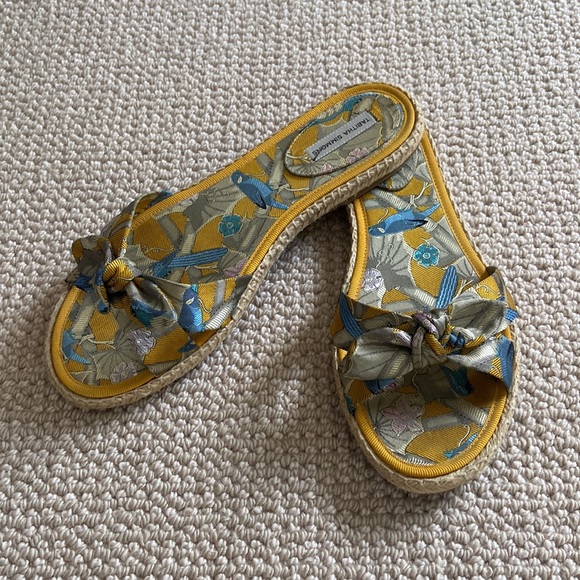 Tabitha Simmons espadrille silk slides - Picture 2 of 7